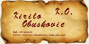 Kirilo Obušković vizit kartica